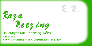 roza metzing business card